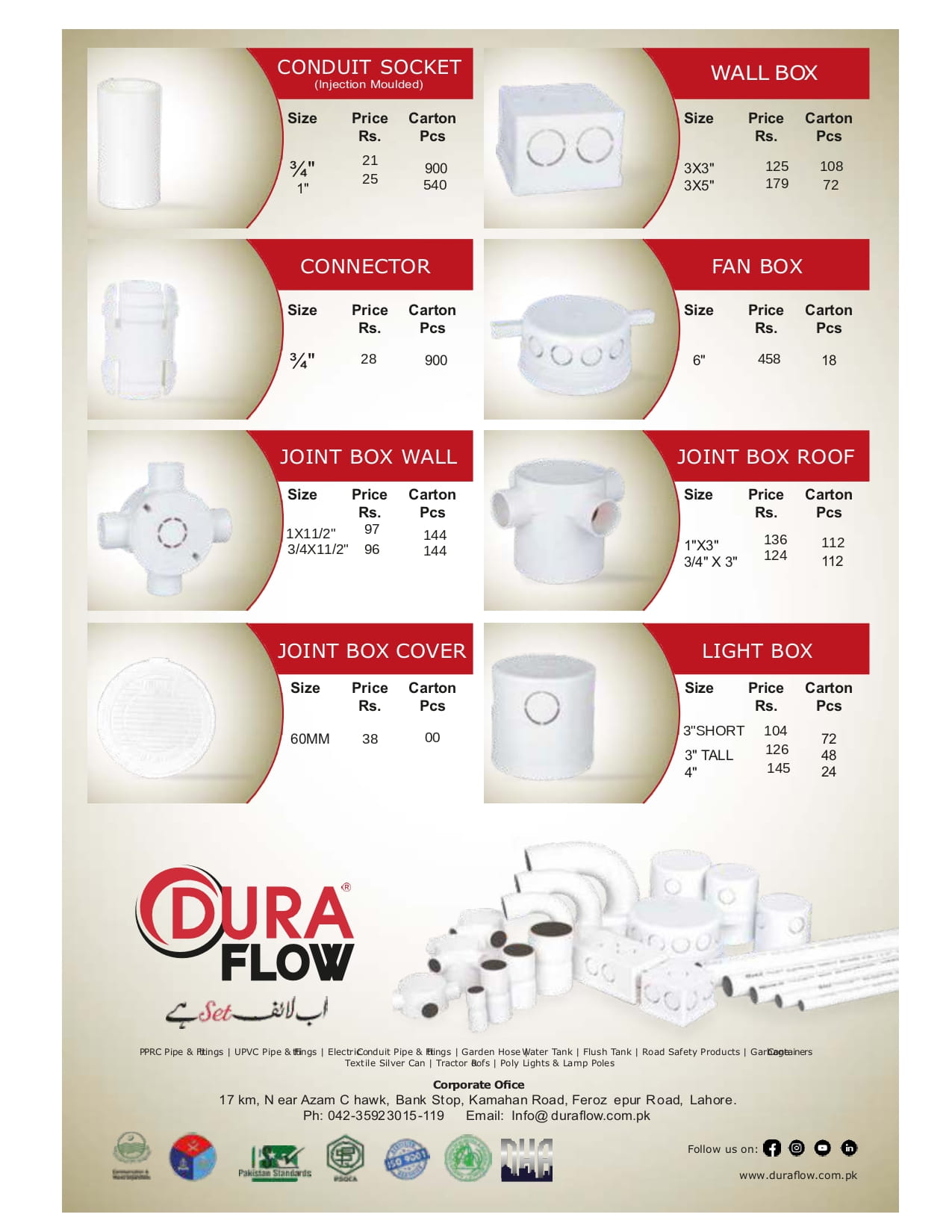 Dura Flow Electric Conduit Rate List 15 May 2026 2