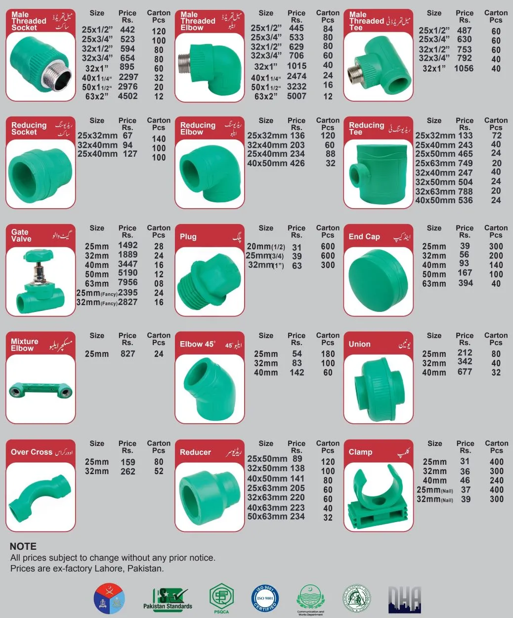 Dura Flow PPR Pipes and Fittings Price List 21 July 2026 2