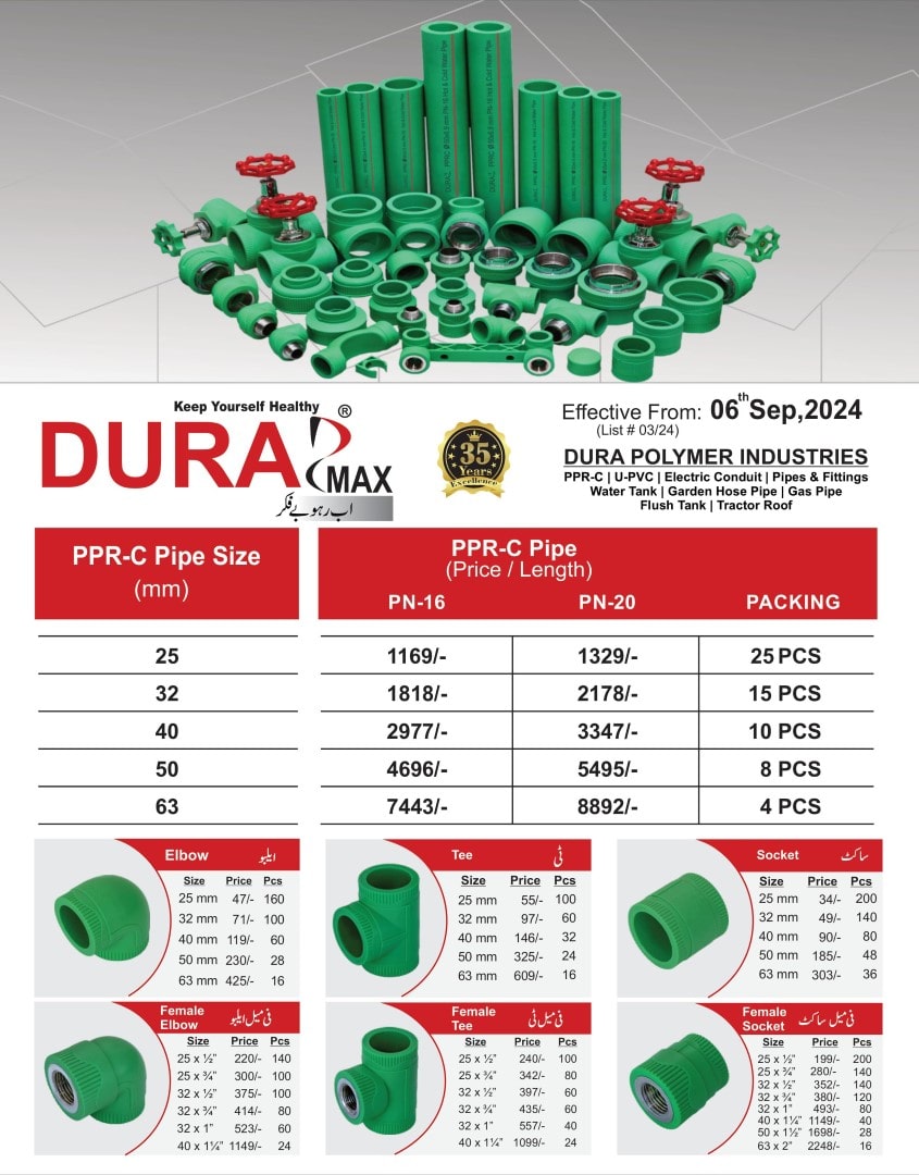 Dura Max PPR Price List 06-09-24 1