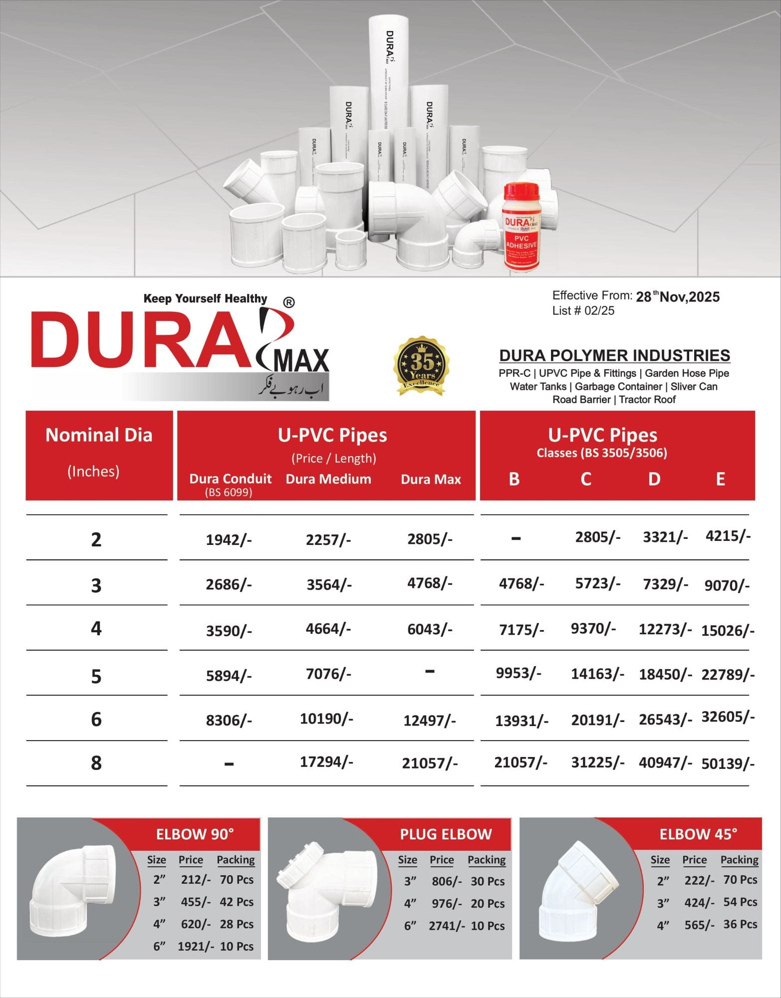 Dura Max U-PVC Price List 28-Nov-25-1