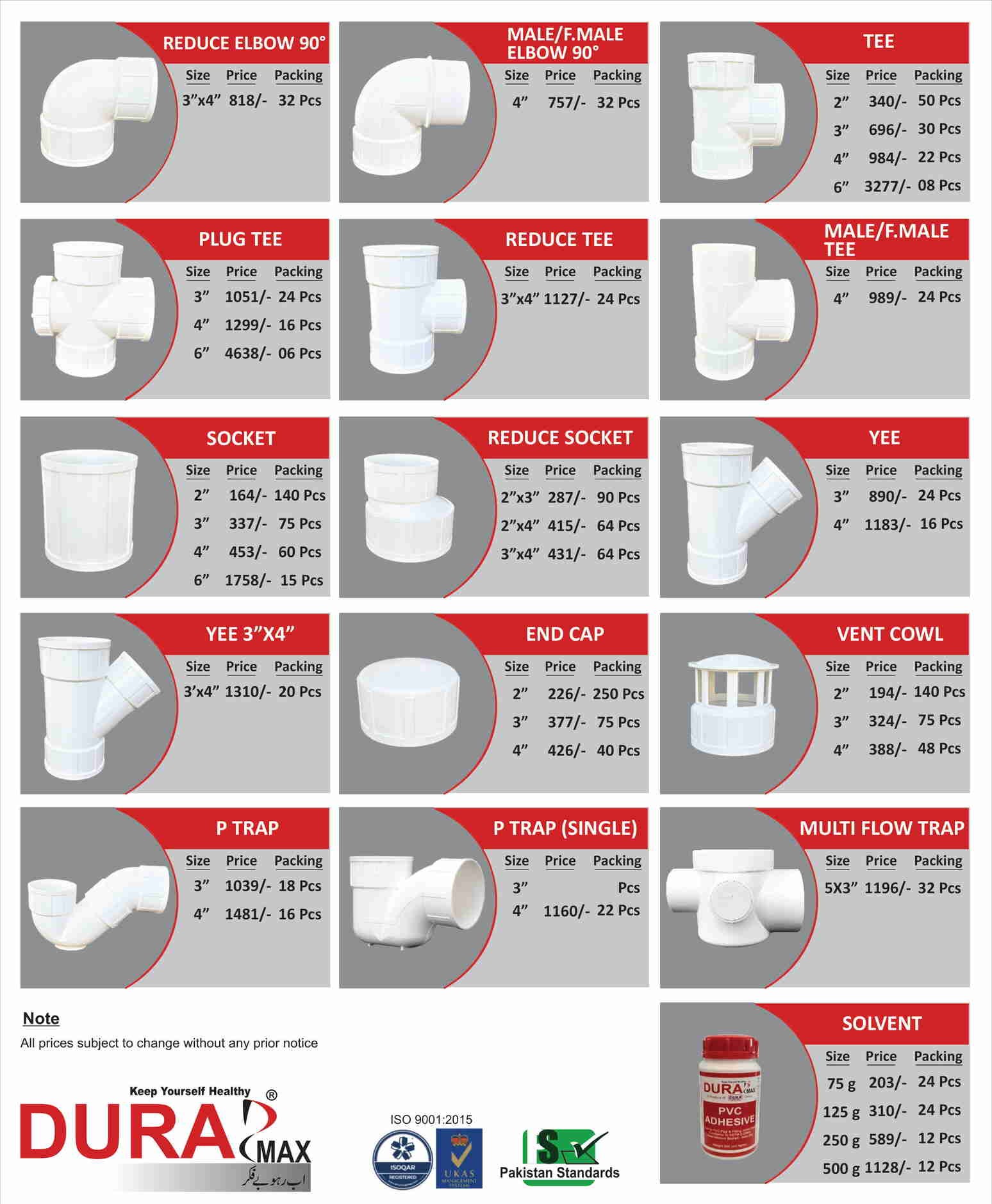 Dura Max U-PVC Price List Dated 07-03-26-2