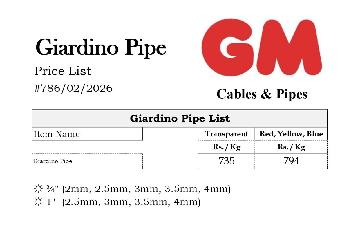 GM Garden Pipe price List 26 March 2026